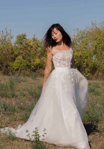 robe de mariee plumetis dentelle florale-3